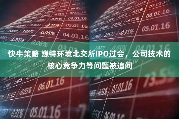 快牛策略 巍特环境北交所IPO过会，公司技术的核心竞争力等问题被追问