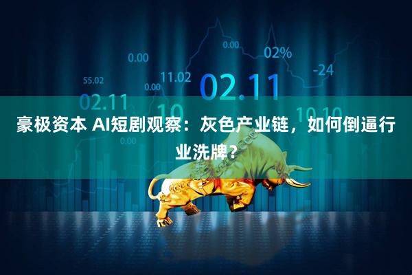 豪极资本 AI短剧观察：灰色产业链，如何倒逼行业洗牌？